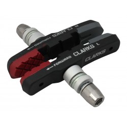 Klocki hamulcowe CLARK'S CPS301 MTB V-brake, Warunki Suche i Mokre 72mm czerwono-czarno-szare