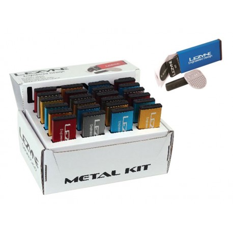 Łatki do dętek zestaw LEZYNE METAL KIT BOX 6xłatki samoprzylepne, tarka, 1xłatka do opony 24szt.